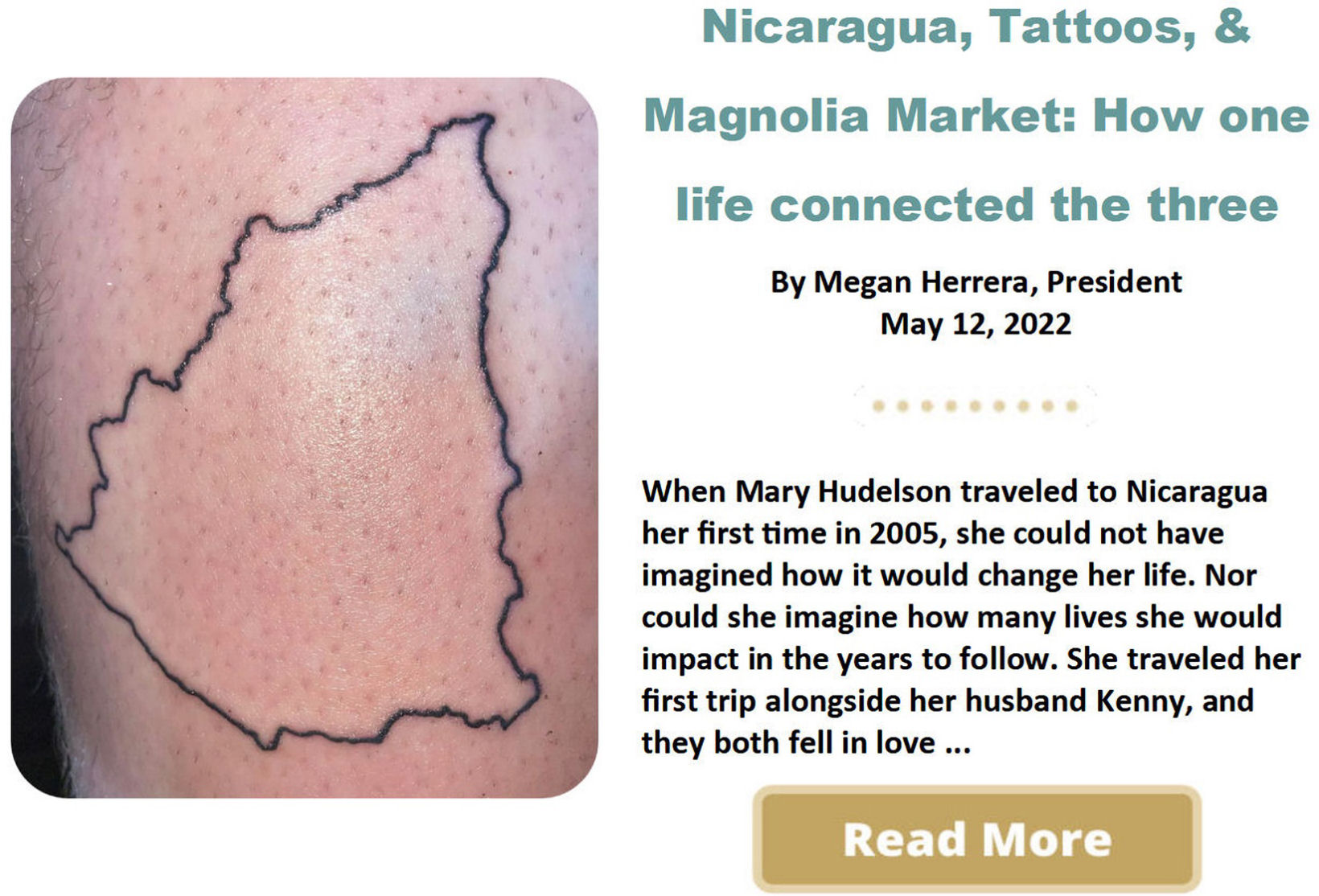 Nicaragua, Tattoos, & Magnolia Market: How one life connected the three